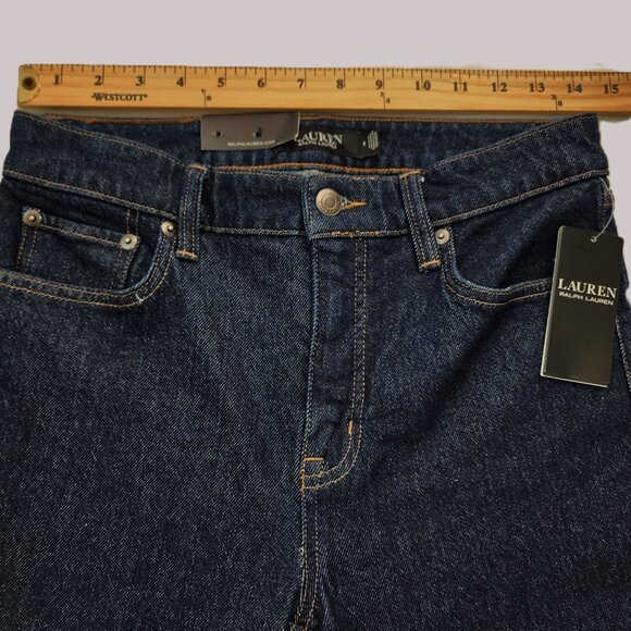 NWT Lauren Ralph Lauren High Rise Straight Ankle Jeans Size 4 Blue - Picture 6 of 8